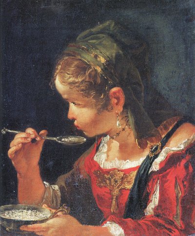 Girl Eating Porridge by Francesco Fontebasso